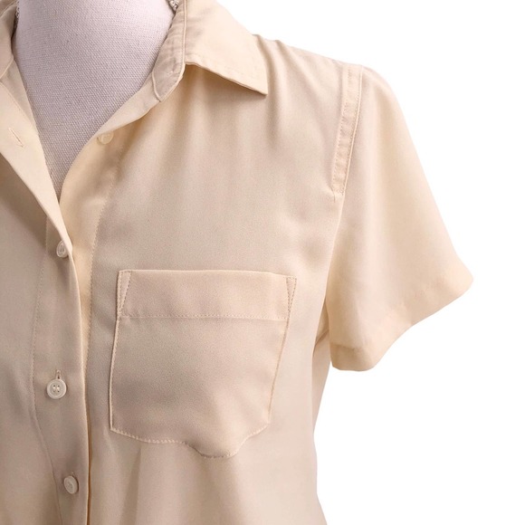 J. Crew Mercantile Womens Size XS Tie Front Button-Up Preppy Shirt Collared - Picture 2 of 7